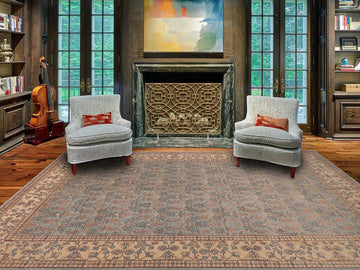 handmade Transitional Kafkaz Chobi Ziegler Lt. Green Lt. Green Hand Knotted RECTANGLE 100% WOOL area rug 12 x 18